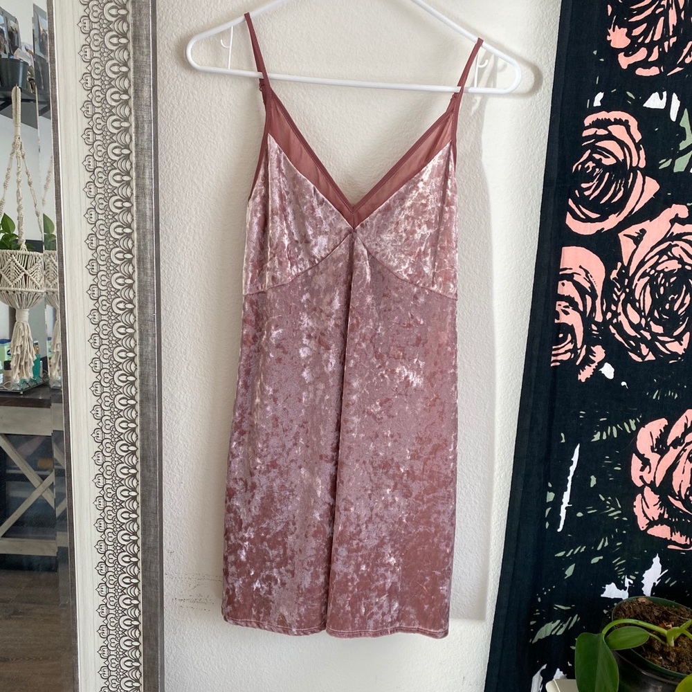 Pink velvet dress